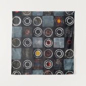 een abstract schilderij; een raster van gestempeld wandkleed (Voorkant (horizontaal))
