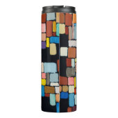 Een abstract schilderij; geometrische vormen in ee thermosbeker (Achterkant)