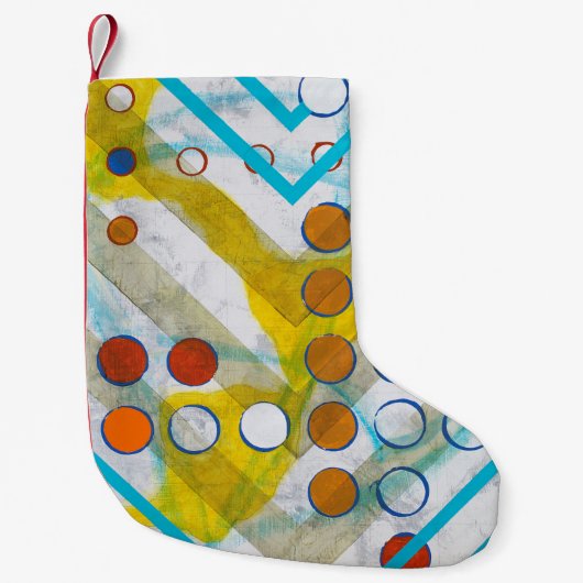een abstract schilderij kleine kerstsok (Voorkant)