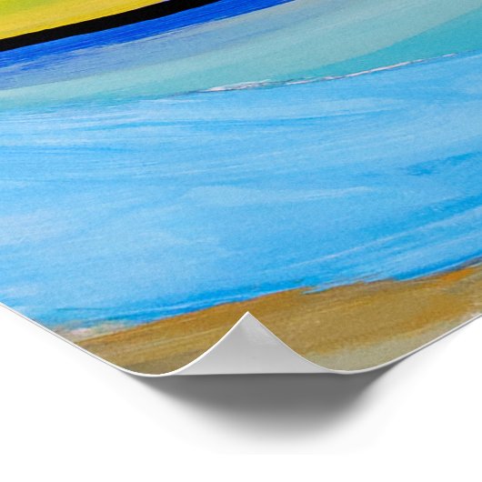 Een abstract schilderij met golflengtes in pasta poster (Hoek)