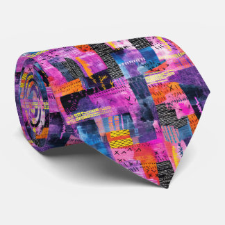 Een abstract schilderij met verschillende kleuren  stropdas