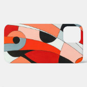 Een abstract schilderij van gekromd zwart, wit en Case-Mate iPhone case (Achterkant (horizontaal))