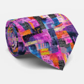 Een abstract schilderij van verschillende kleuren  stropdas (Opgerold)