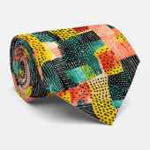 Een abstract schilderij van verschillende kleuren  stropdas (Opgerold)