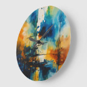 Een abstract schilderij wandklok (Hoek)
