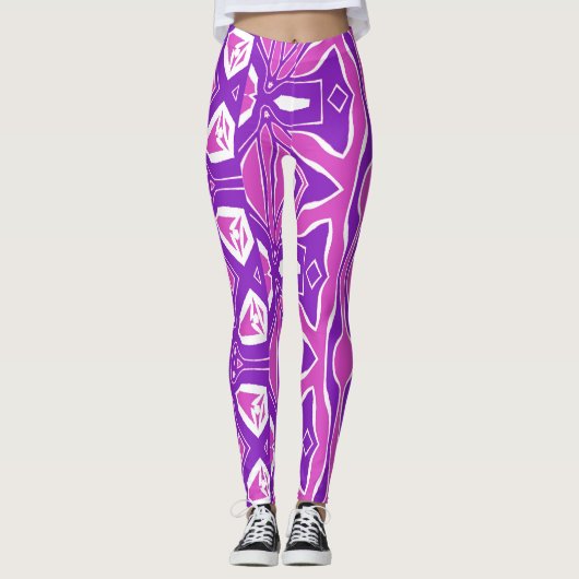 Een abstract stofpatroon "Ratti_Creative_Arts" Leggings (Voorkant)