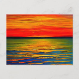 Een abstract van een zonsondergang op de oceaan briefkaart
