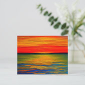Een abstract van een zonsondergang op de oceaan briefkaart (Staand voorkant)