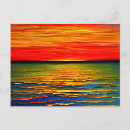 Een abstract van een zonsondergang op de oceaan briefkaart (Voorkant)