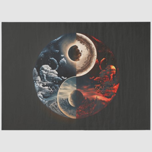 Een Abstract Ying Yang Serie Ontwerp 11 Tissuepapier (Voorkant)