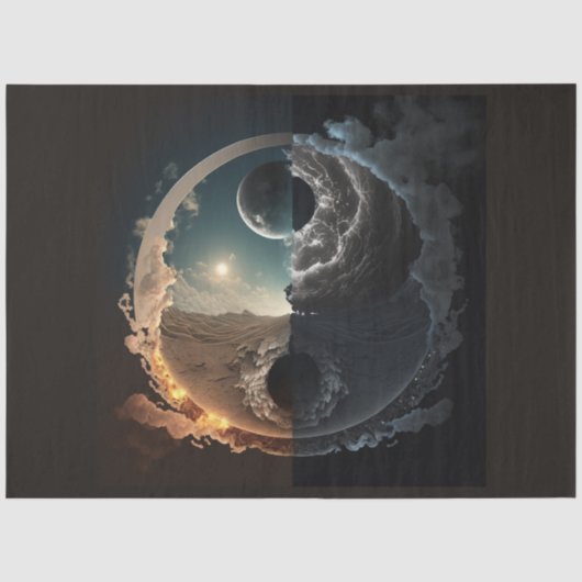 Een Abstract Ying Yang Serieel Ontwerp 1 Tissuepapier (Voorkant)