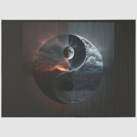 Een Abstract Ying Yang Serieel Ontwerp 4 Tissuepapier (Voorkant)