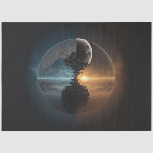 Een Abstract Ying Yang Serieel Ontwerp 5 Tissuepapier (Voorkant)