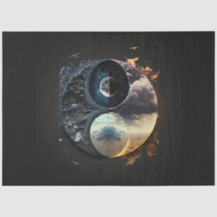 Een Abstract Ying Yang Serieel Ontwerp 8 Tissuepapier