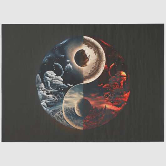 Een Abstract Ying Yang Series Design 11 Tissuepapier (Voorkant)