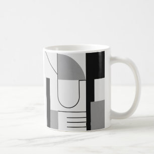 Een abstracte afbeelding in jaren 70 op een mug. koffiemok