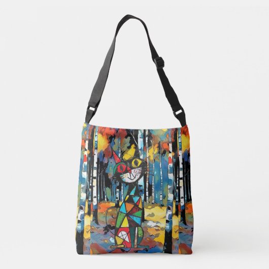 Een Abstracte dag Crossbody Tas (Achterkant)