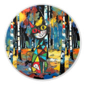 Een Abstracte dag Keramische Knop (Voorkant)