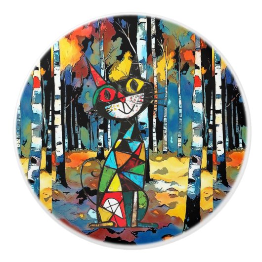 Een Abstracte dag Keramische Knop (Voorkant)