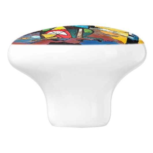 Een Abstracte dag Keramische Knop (Zijkant)