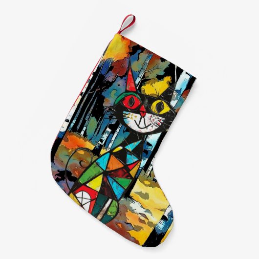 Een Abstracte dag Kleine Kerstsok (Voorkant (Hangend))