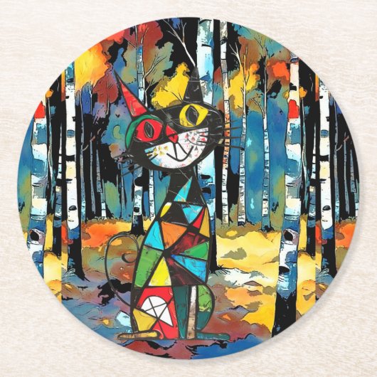 Een Abstracte dag Ronde Kartonnen Onderzetter (Voorkant)