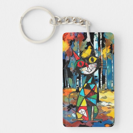 Een Abstracte dag Sleutelhanger (Voorkant)