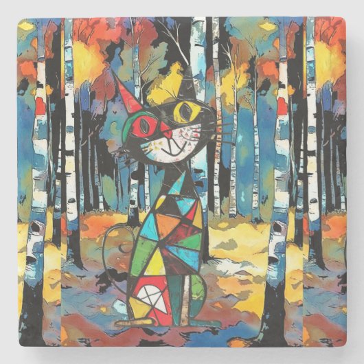 Een Abstracte dag Stenen Onderzetter (Voorkant)