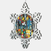 Een Abstracte dag Tin Sneeuwvlok Ornament (Rechts)