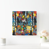 Een Abstracte dag Vierkante Klok (Huis)