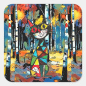 Een Abstracte dag Vierkante Sticker (Voorkant)