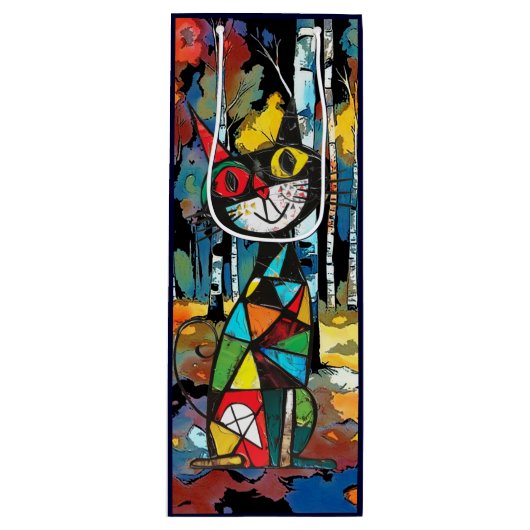 Een Abstracte dag Wijn Cadeautas (Voorkant)