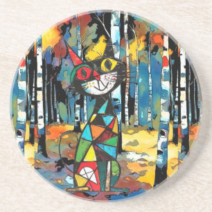 Een Abstracte dag Zandsteen Onderzetter