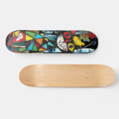 Een Abstracte dagEen grillige kat met een Persoonlijk Skateboard (Horizontaal)