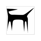 Een abstracte hond Wood Art Stamp Rubberstempel (Afrduk)