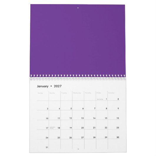 Een abstracte mix van levendige paarse en roze tin kalender (Jan 2027)
