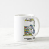 Een accountant die een abacus op het werk gebruikt koffiemok (Voorkant rechts)