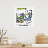 Een accountant die een abacus op het werk gebruikt poster (Keuken)