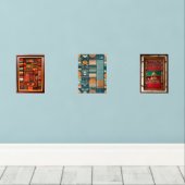 Een achtergrond weven muurkunst sets (Houten vloer)