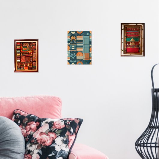 Een achtergrond weven muurkunst sets (Woonkamer)