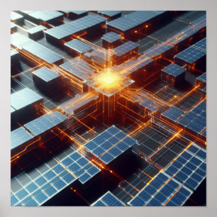 Een achtergrondafbeelding van elektronische circui poster