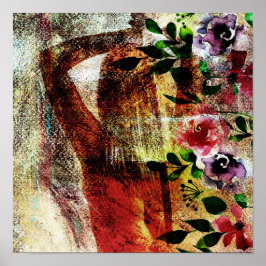 Een achterste uitzicht van een vrouw met een zwaar poster