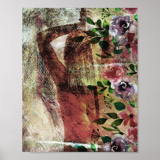 Een achterste uitzicht van een vrouw met een zwaar poster (Voorkant)