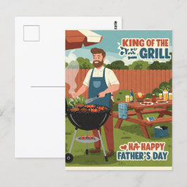 een achtertuin BBQ voor Vaderdag Briefkaart