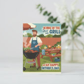 een achtertuin BBQ voor Vaderdag Briefkaart (Staand voorkant)