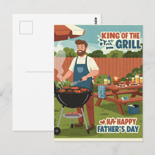 een achtertuin BBQ voor Vaderdag Briefkaart (Voorkant / Achterkant)