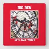 Een acrylwand met een groot vierkant! vierkante klok (Voorkant)