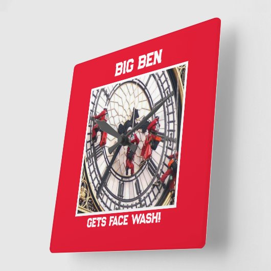 Een acrylwand met een groot vierkant! vierkante klok (Hoek)