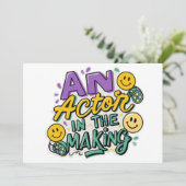 Een acteur in de maak kaart (Staand voorkant)
