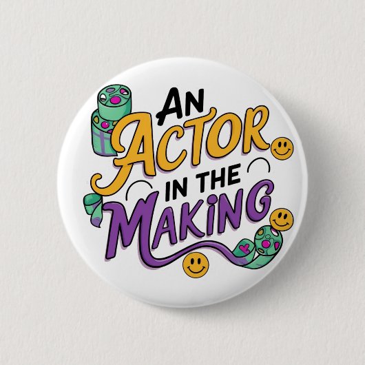 Een acteur in de maak ronde button 5,7 cm (Voorkant)